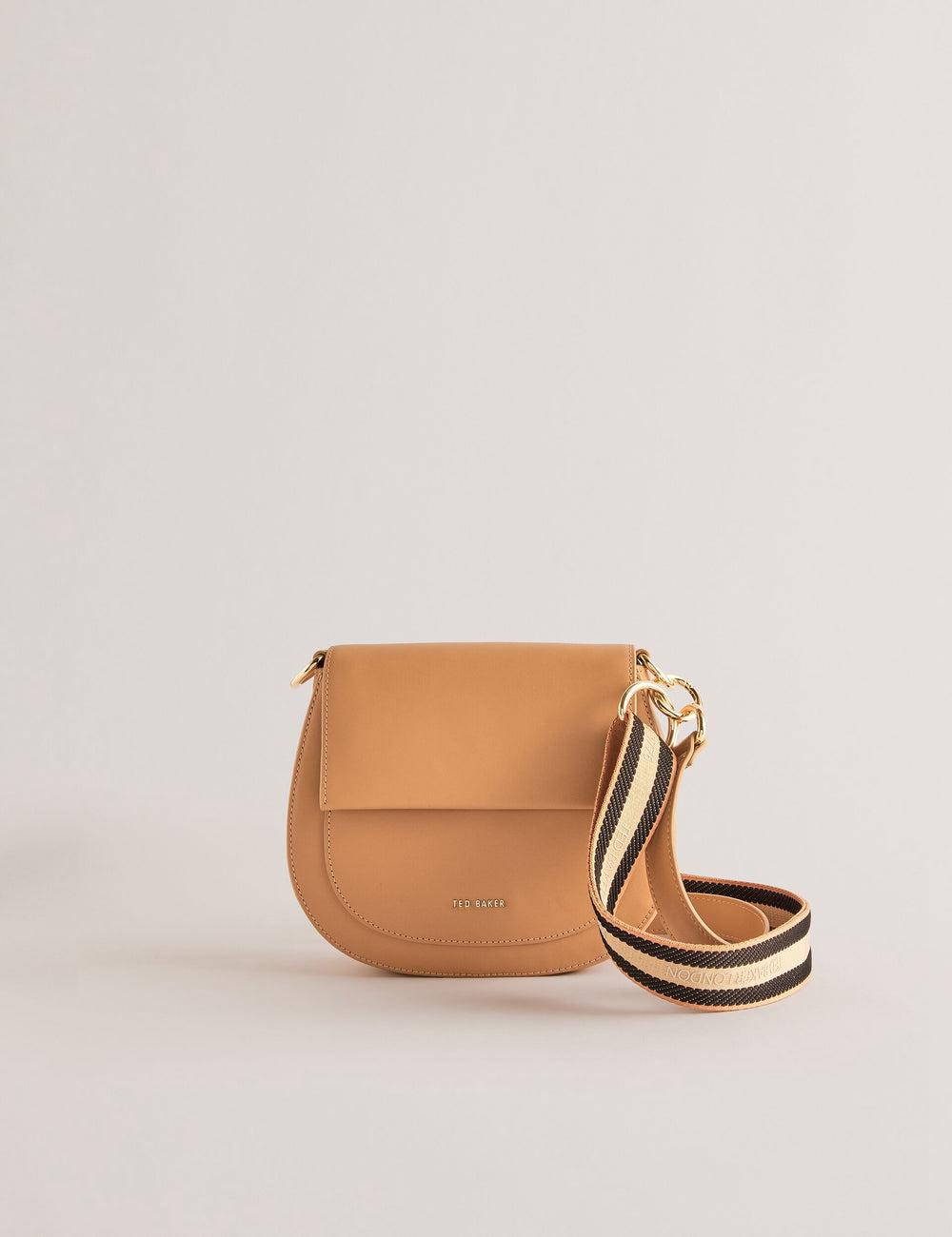 Ted Baker DARCELL - Leather Webbing Crossbody Satchel サッチェルバッグ レディース Taupe | Japan  KZDU-34265