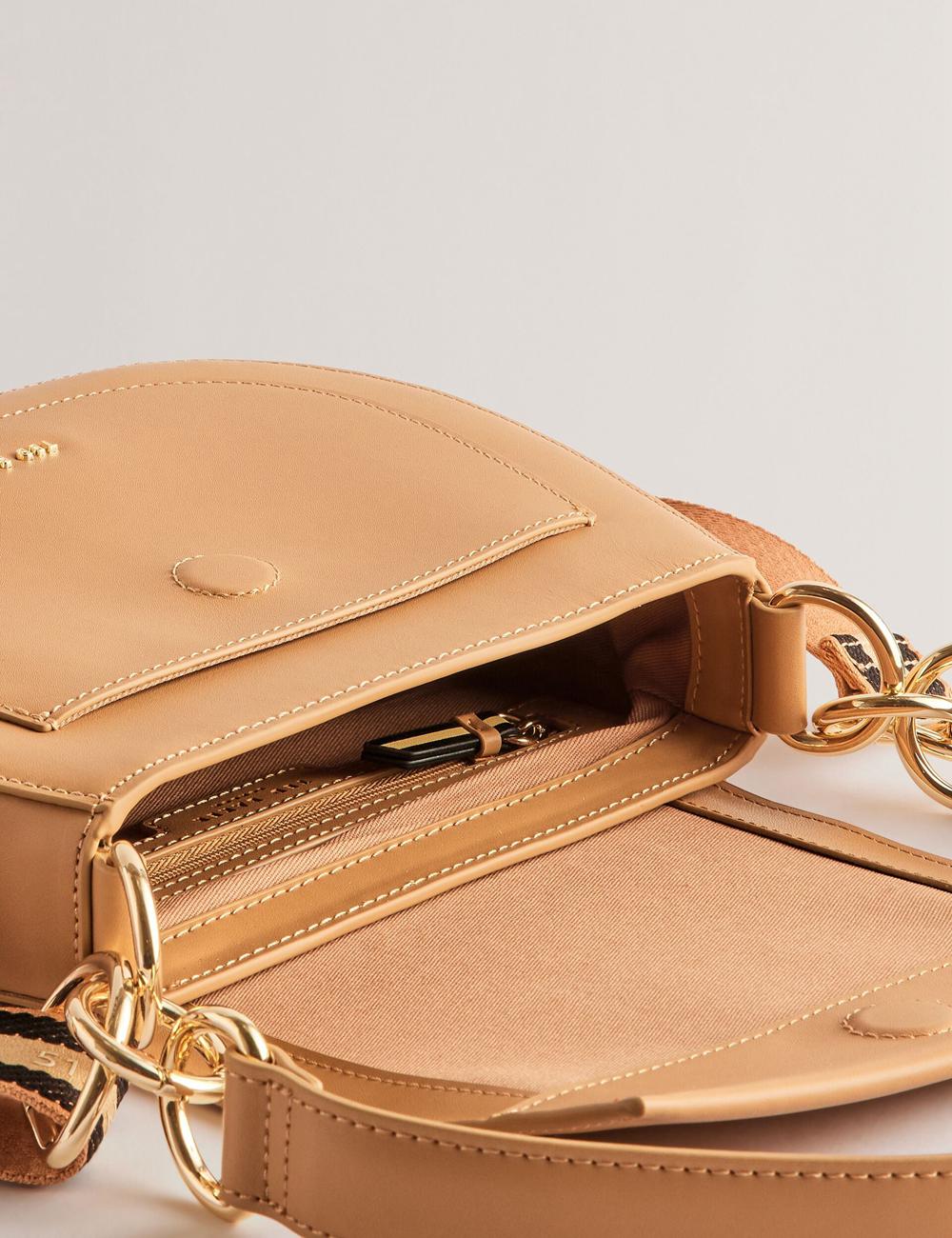 Ted Baker DARCELL - Leather Webbing Crossbody Satchel サッチェルバッグ レディース Taupe | Japan  KZDU-34265