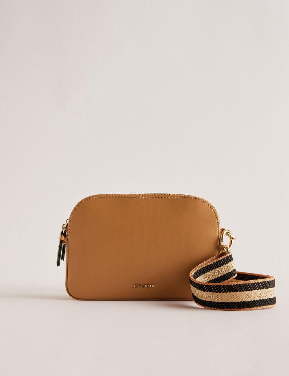 Ted Baker DARCELO - Leather Double Zip Crossbody Camera カメラバッグ レディース Taupe | Japan  YVMO-14278