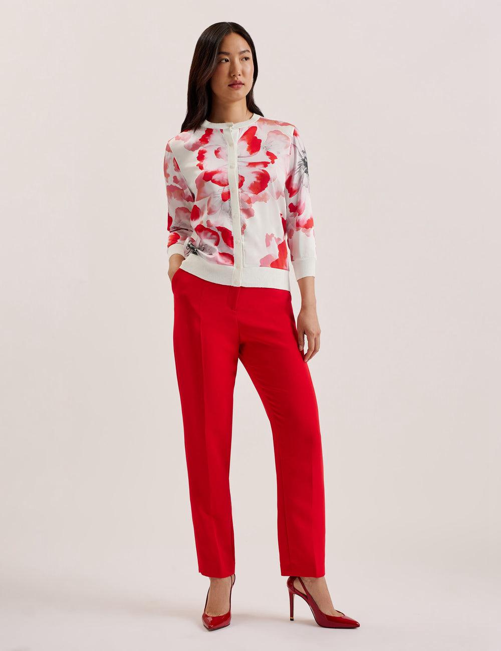 Ted Baker DARCIYY - Printed Front 3/4 Sleeve カーディガン レディース Ivory | Japan  NQUJ-04375