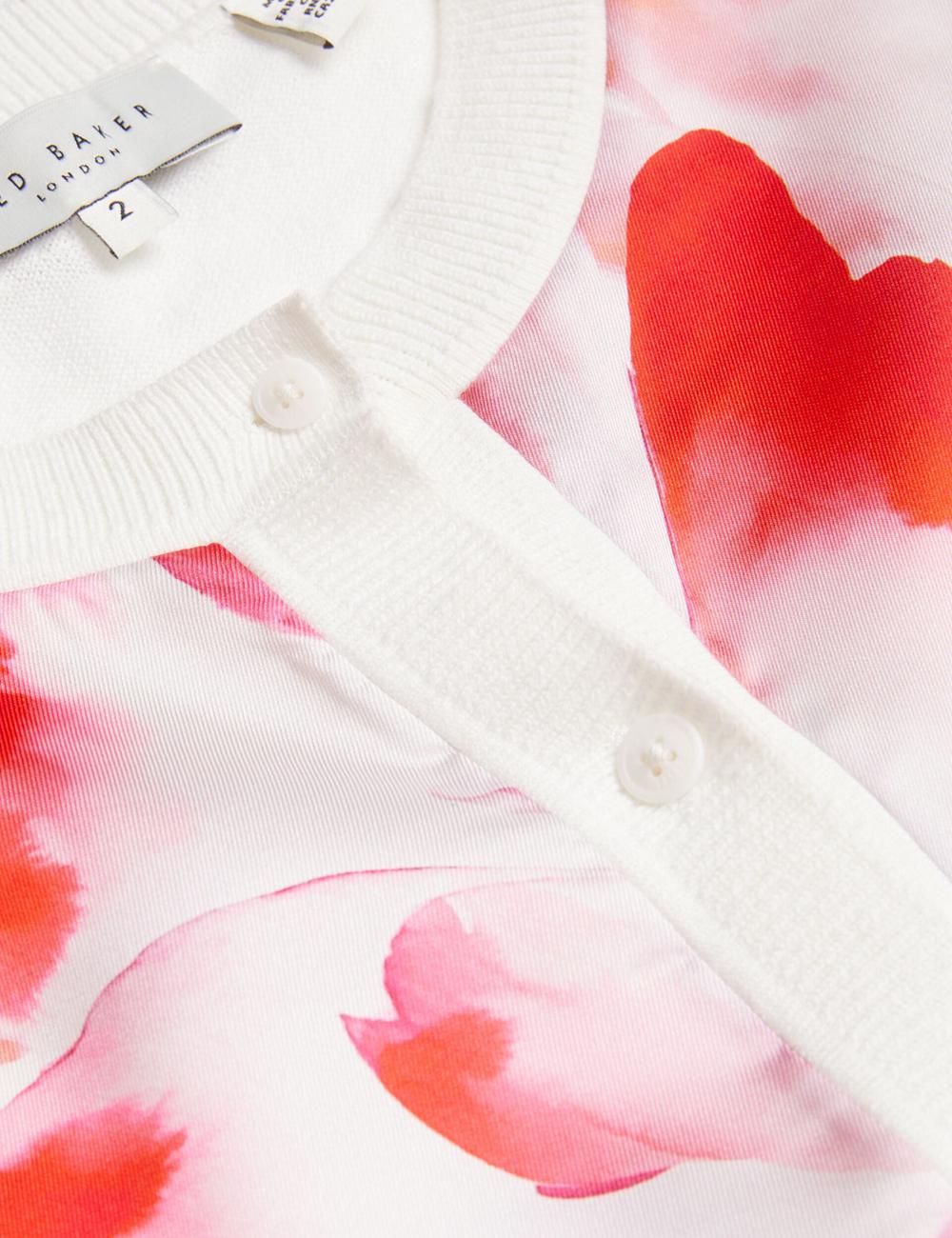 Ted Baker DARCIYY - Printed Front 3/4 Sleeve カーディガン レディース Ivory | Japan  NQUJ-04375