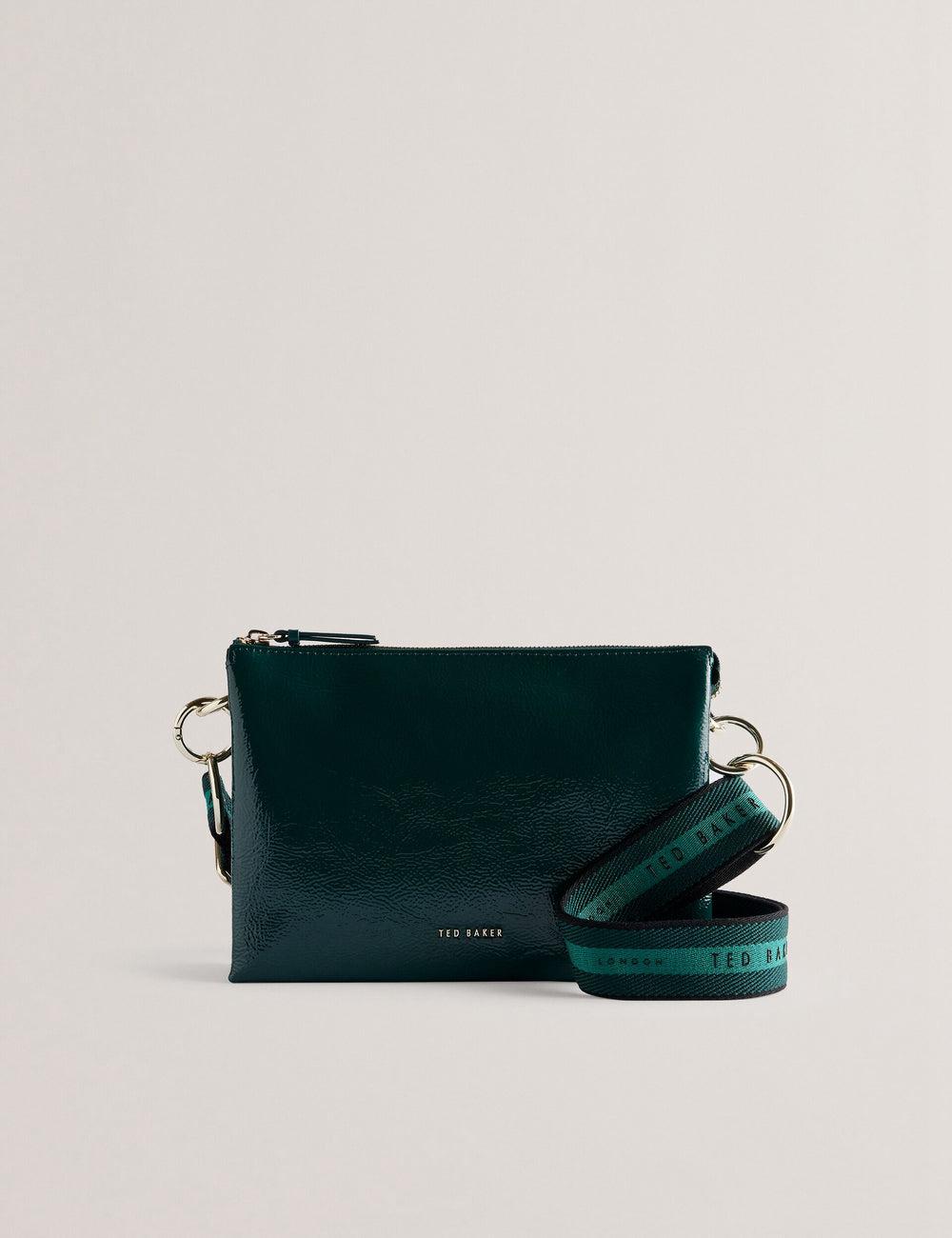 Ted Baker DAWCEY - Crinkled Patent Leather クロスボディバッグ レディース 緑 | Japan  OBVC-61587