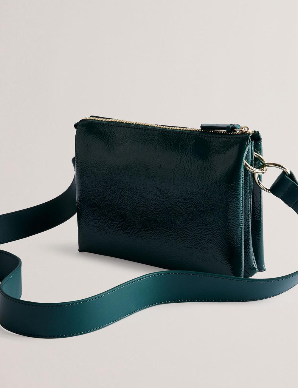 Ted Baker DAWCEY - Crinkled Patent Leather クロスボディバッグ レディース 緑 | Japan  OBVC-61587