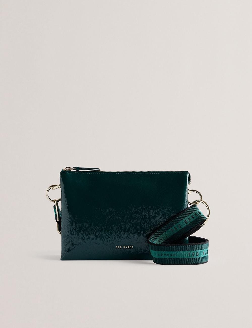 Ted Baker DAWCEY - Crinkled Patent Leather クロスボディバッグ レディース 緑 | Japan  OBVC-61587