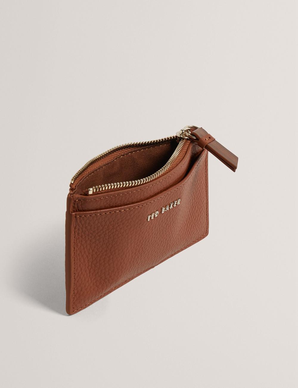 Ted Baker DELFIE - Textured Leather Zipped Card Holder カードケース レディース ブラウン | Japan  WTIP-84695