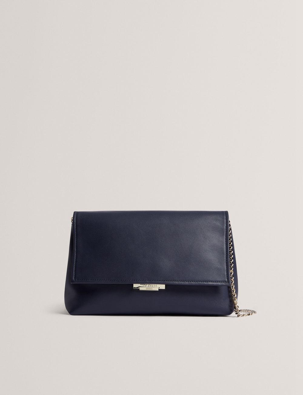 Ted Baker DEMAE - Leather Fold Over Chain ショルダーバッグ レディース ネイビー | Japan  QGPS-38079