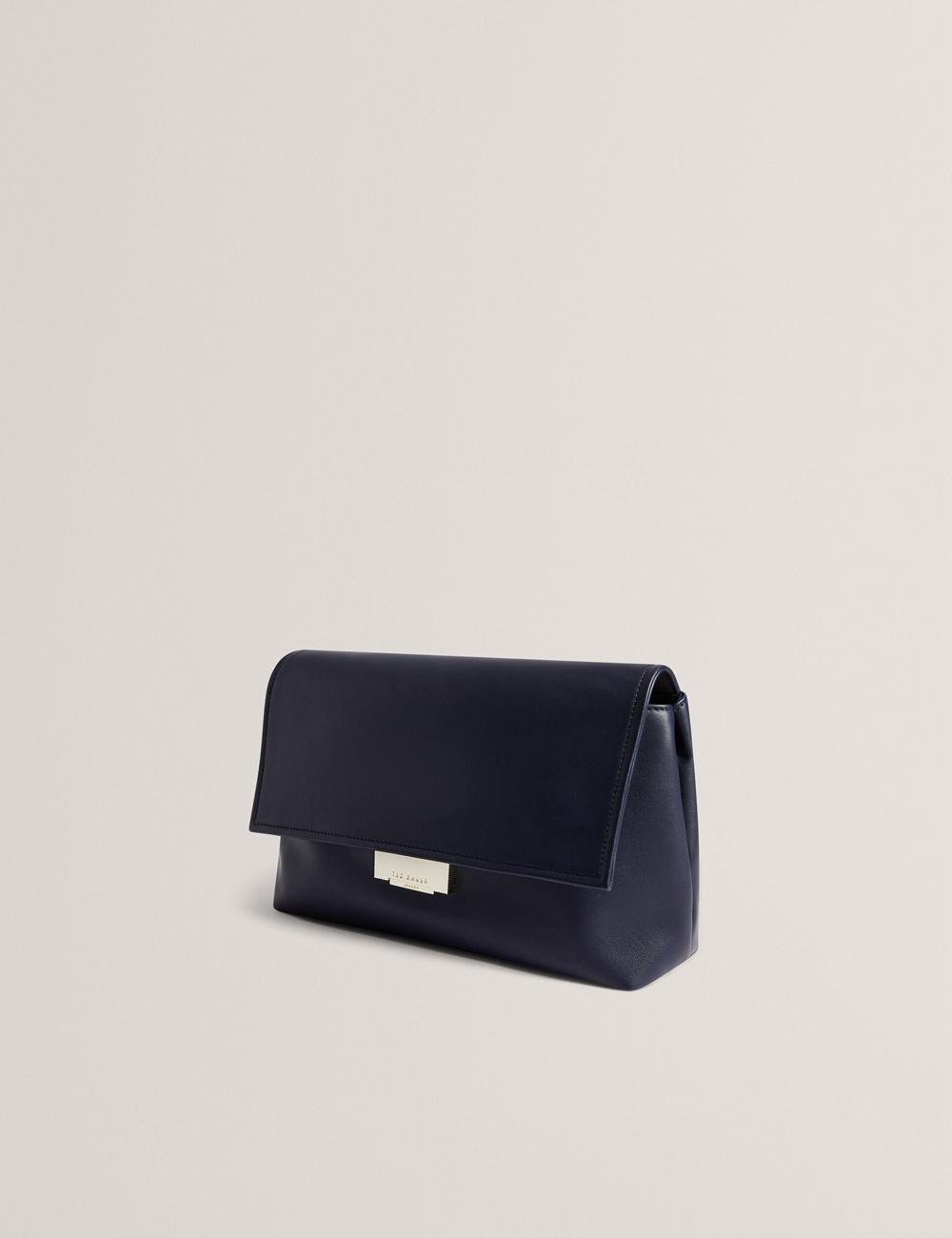 Ted Baker DEMAE - Leather Fold Over Chain ショルダーバッグ レディース ネイビー | Japan  QGPS-38079