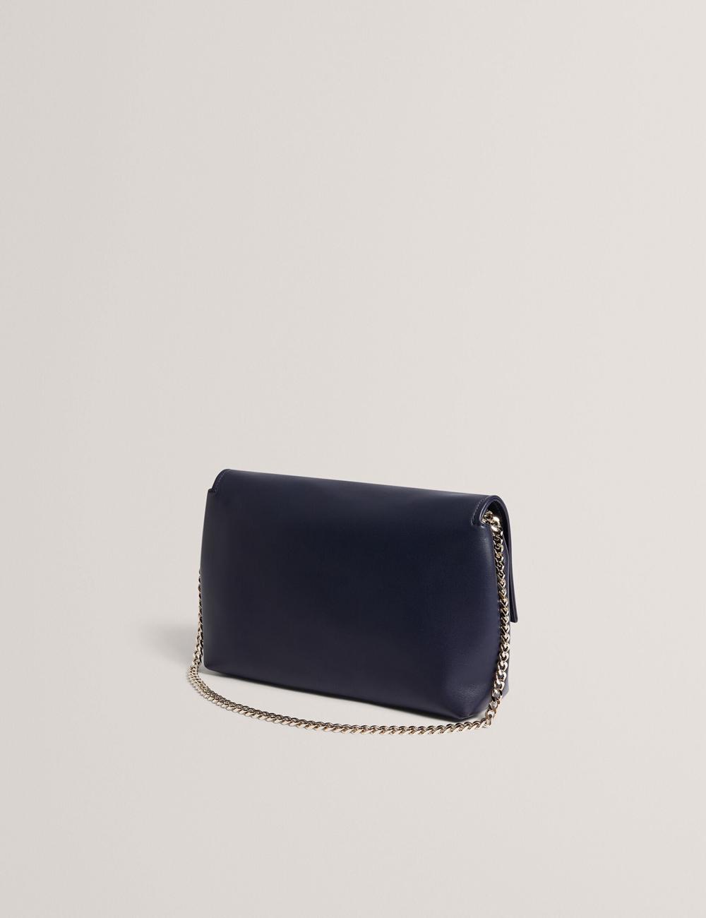 Ted Baker DEMAE - Leather Fold Over Chain ショルダーバッグ レディース ネイビー | Japan  QGPS-38079