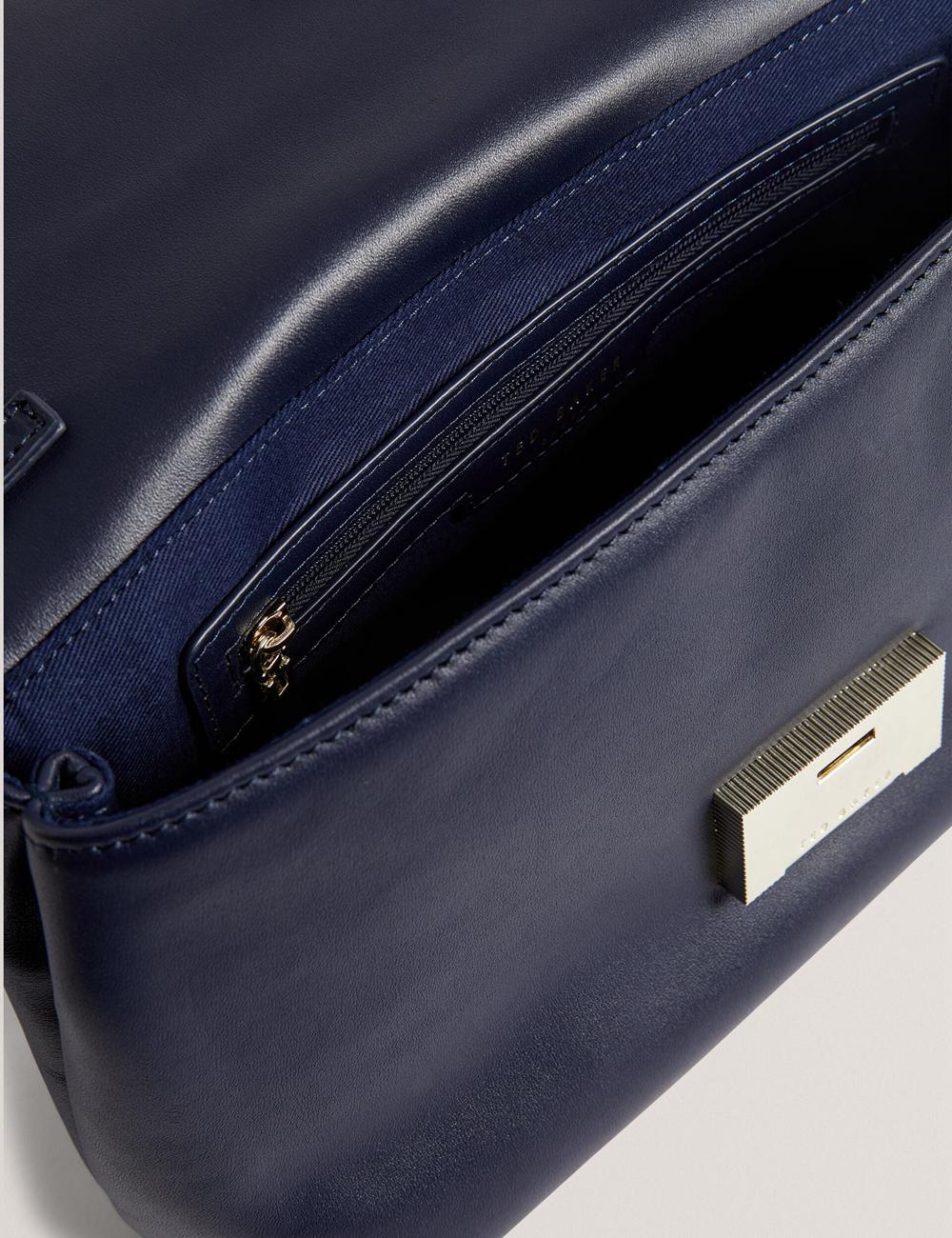 Ted Baker DEMAE - Leather Fold Over Chain ショルダーバッグ レディース ネイビー | Japan  QGPS-38079