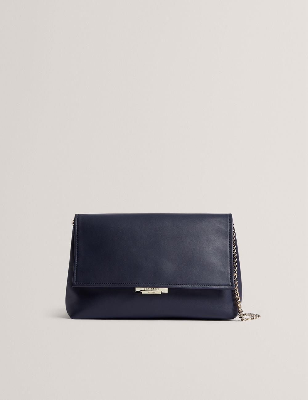 Ted Baker DEMAE - Leather Fold Over Chain ショルダーバッグ レディース ネイビー | Japan  QGPS-38079