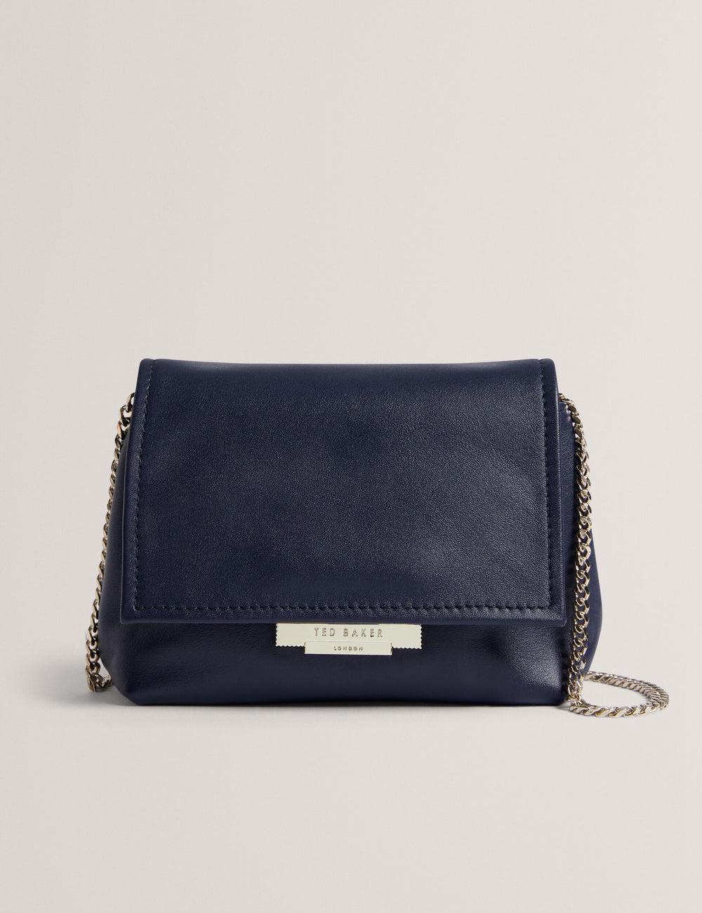 Ted Baker DEMNI - Mini Leather Fold Over Chain クロスボディバッグ レディース ネイビー | Japan  ZMCI-65239