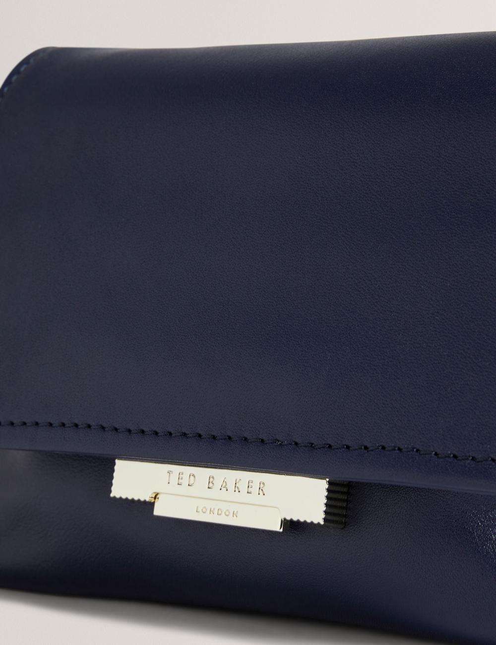 Ted Baker DEMNI - Mini Leather Fold Over Chain クロスボディバッグ レディース ネイビー | Japan  ZMCI-65239