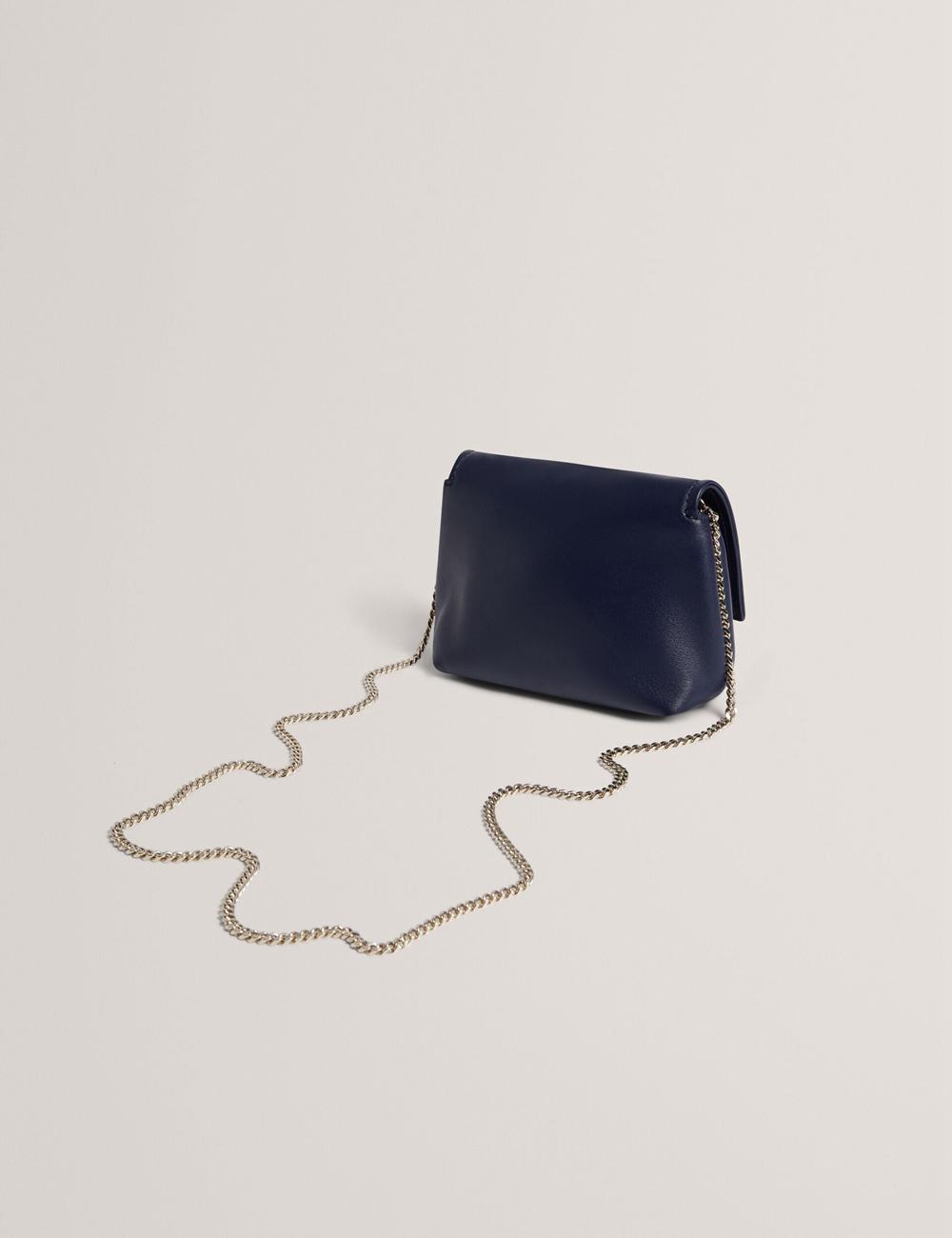 Ted Baker DEMNI - Mini Leather Fold Over Chain クロスボディバッグ レディース ネイビー | Japan  ZMCI-65239
