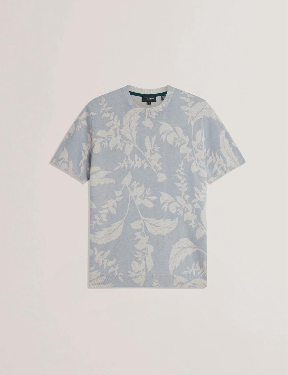 Ted Baker DENNIO - Short Sleeve Printed Floral Tシャツ メンズ 青 | Japan  NMBH-67051