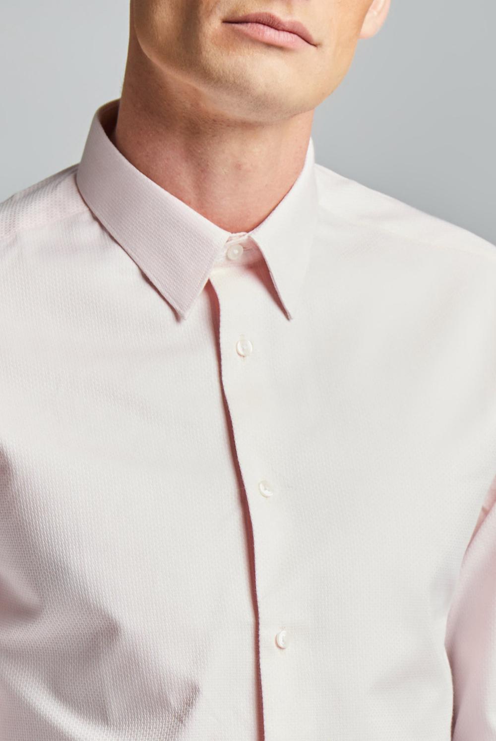 Ted Baker DORAIN - Textured Cotton Long Sleeve シャツ メンズ ピンク | Japan  ENGQ-60954