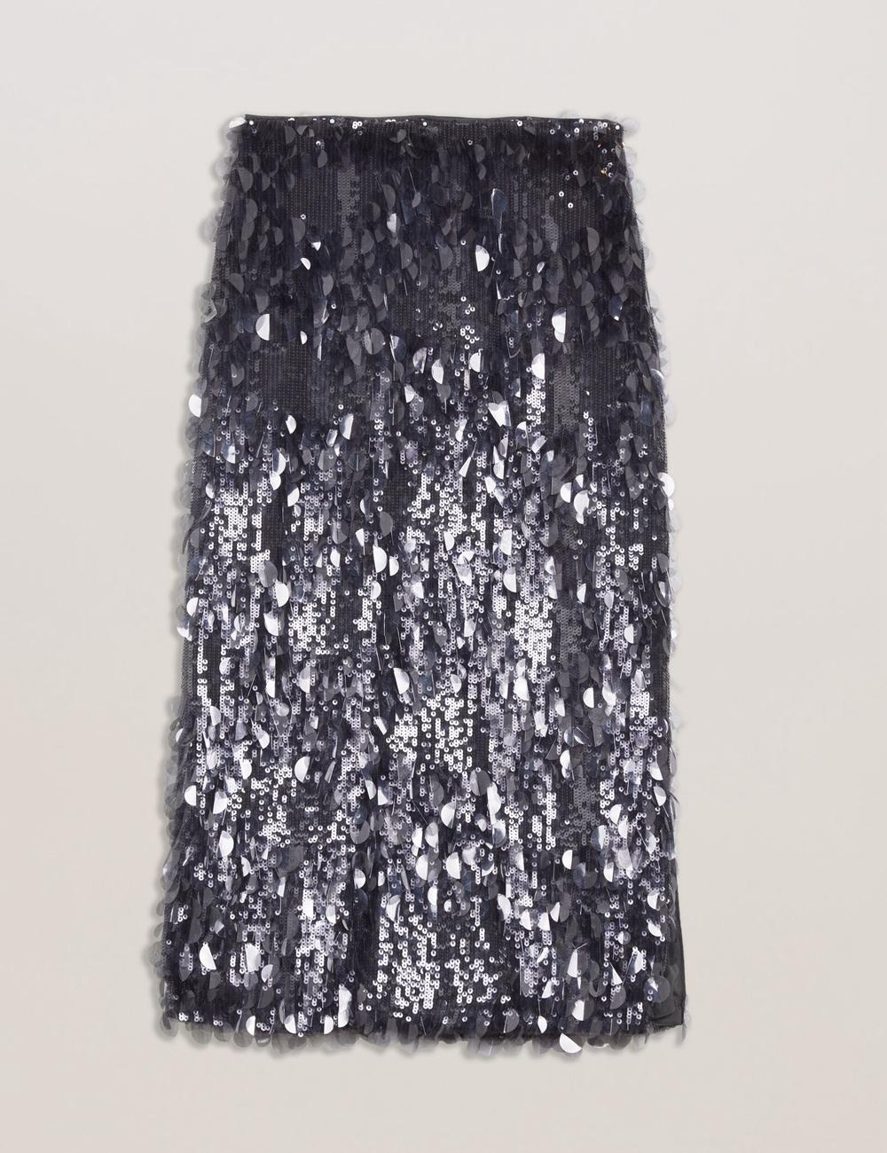 Ted Baker DORIDA - Mixed Sequin With Slit スカート レディース グレー | Japan  UCZA-58421