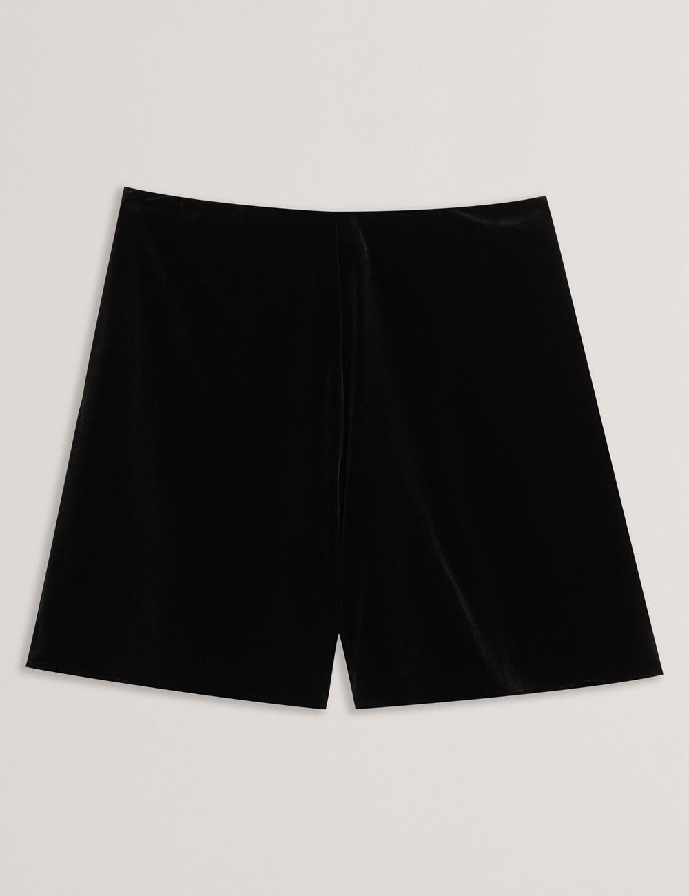 Ted Baker DURVLA - Velvet High Waisted Wide Leg ショートパンツ レディース 黒 | Japan  RYWV-45206