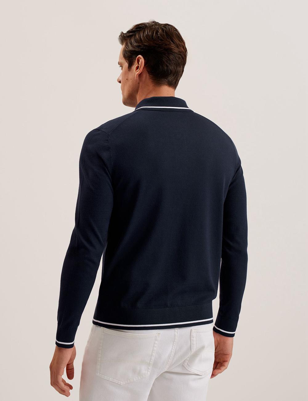 Ted Baker ELMDON LS Diamond Button Through シャツ メンズ ネイビー | Japan  XYAE-63489