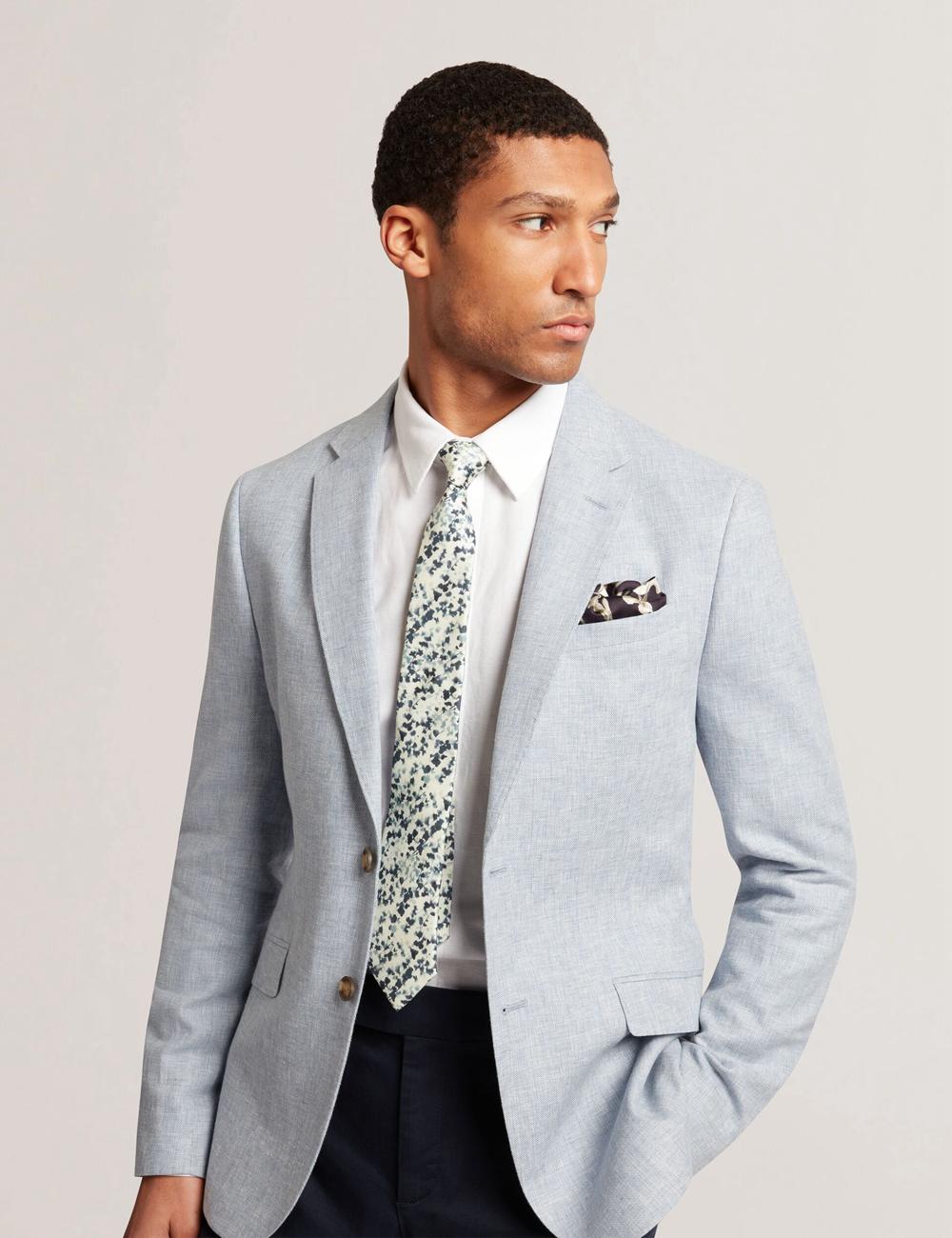 Ted Baker ELMSTED - Blurred Floral Print Silk ネクタイ メンズ ネイビー | Japan  BNOK-87641