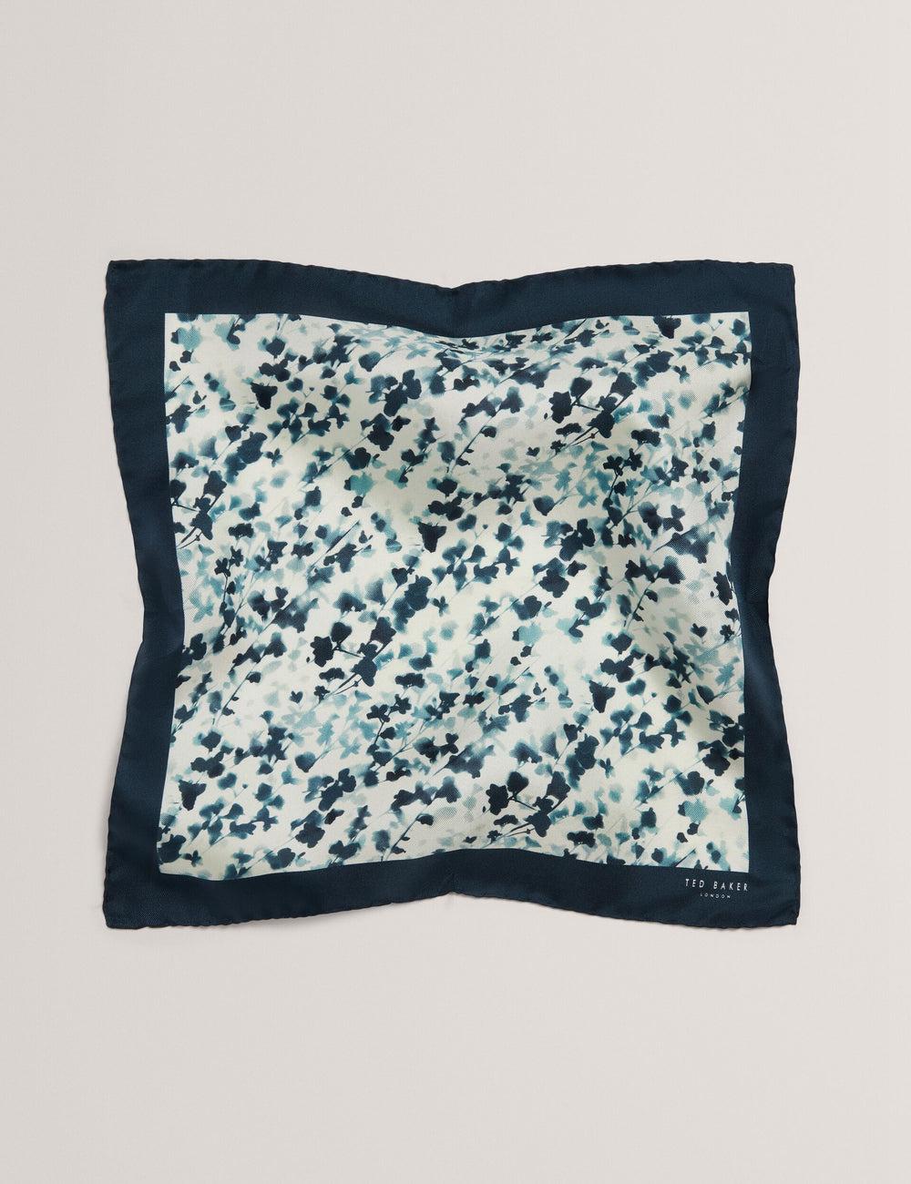Ted Baker ELMSTEP - Blurred Floral Print Silk Pocket ポケットチーフ メンズ ネイビー | Japan  RVZP-64017