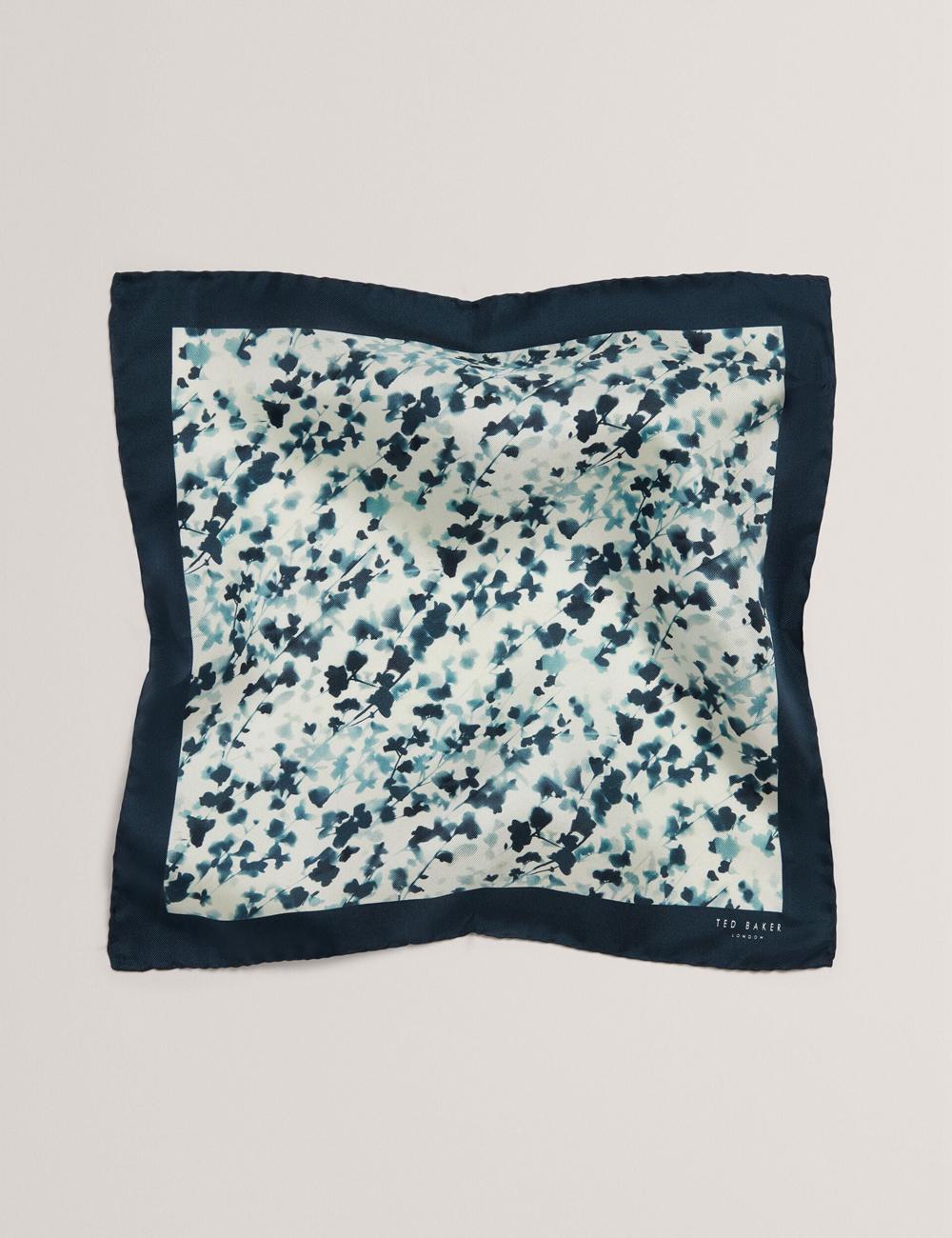 Ted Baker ELMSTEP - Blurred Floral Print Silk Pocket ポケットチーフ メンズ ネイビー | Japan  RVZP-64017