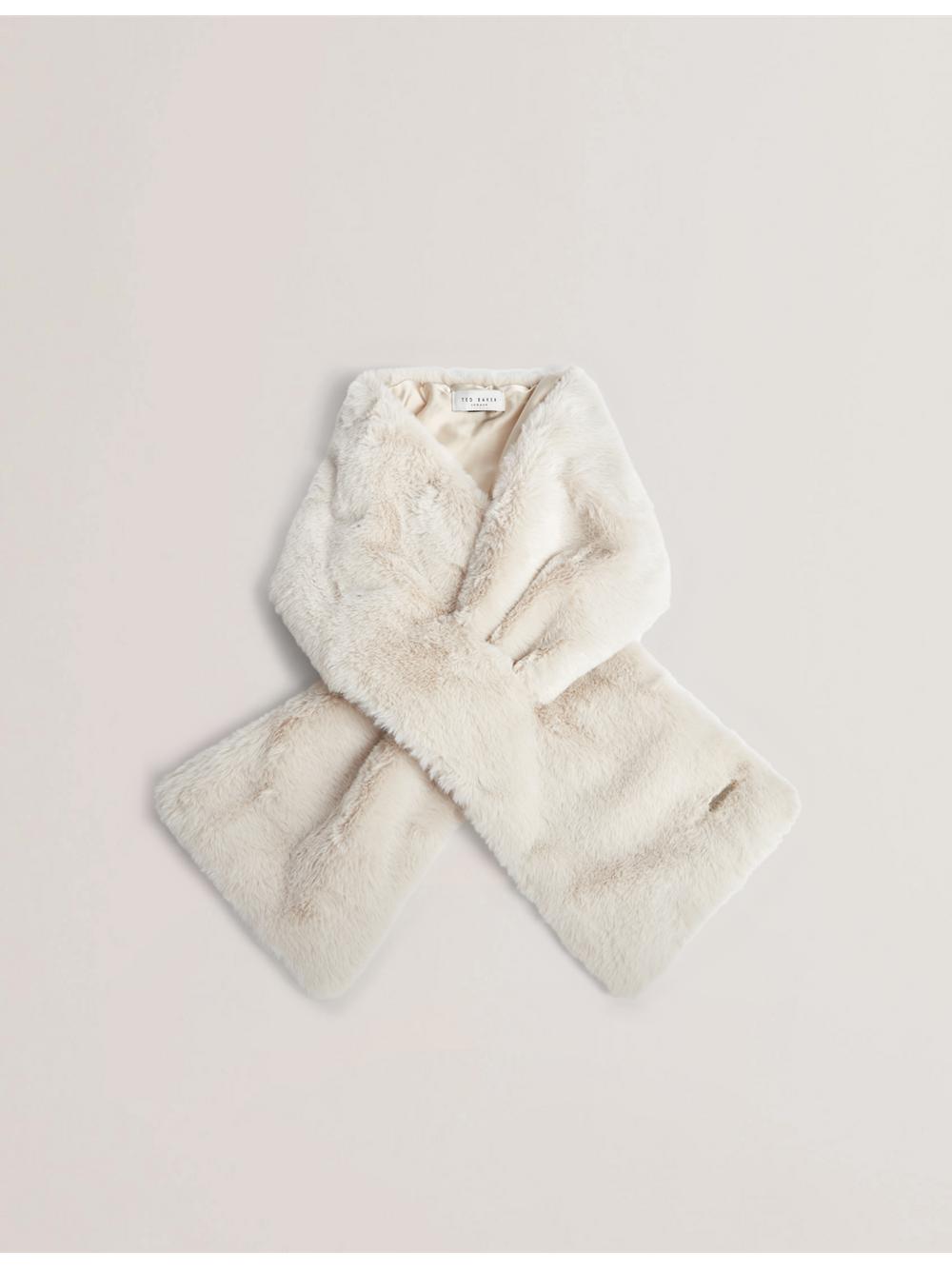 Ted Baker EMAAAAS - Faux Fur Loop-Through Stole スカーフ レディース 白 | Japan  PURO-51403
