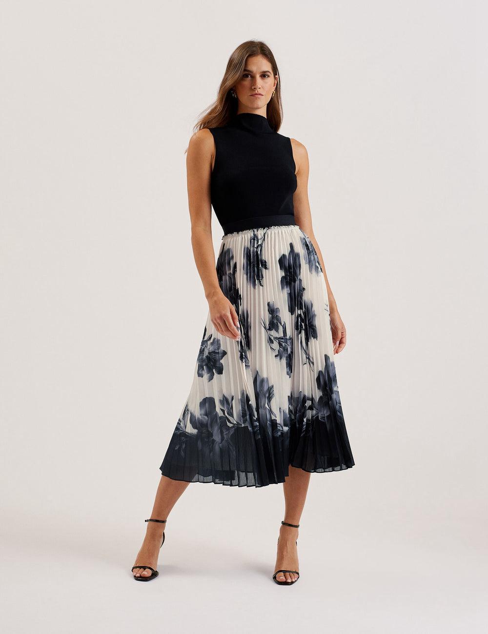 Ted Baker EMISTA - Monochrome Print Pleated スカート レディース Ivory | Japan  HNYM-48679