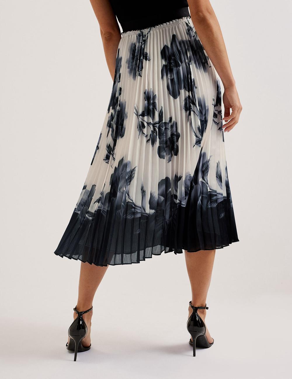 Ted Baker EMISTA - Monochrome Print Pleated スカート レディース Ivory | Japan  HNYM-48679