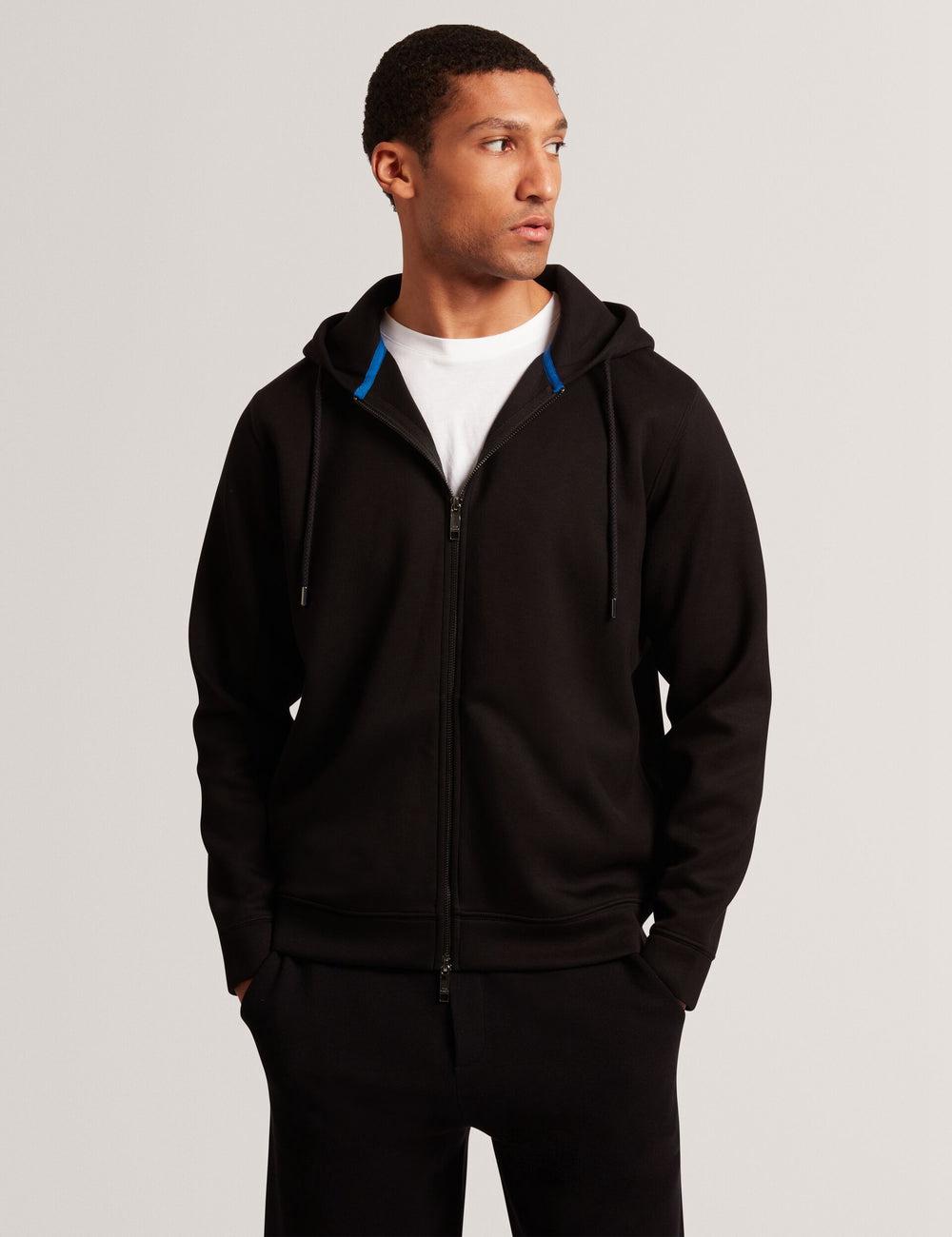 Ted Baker EPIO - Zip Through Neoprene パーカー メンズ 黒 | Japan  IVWT-47956