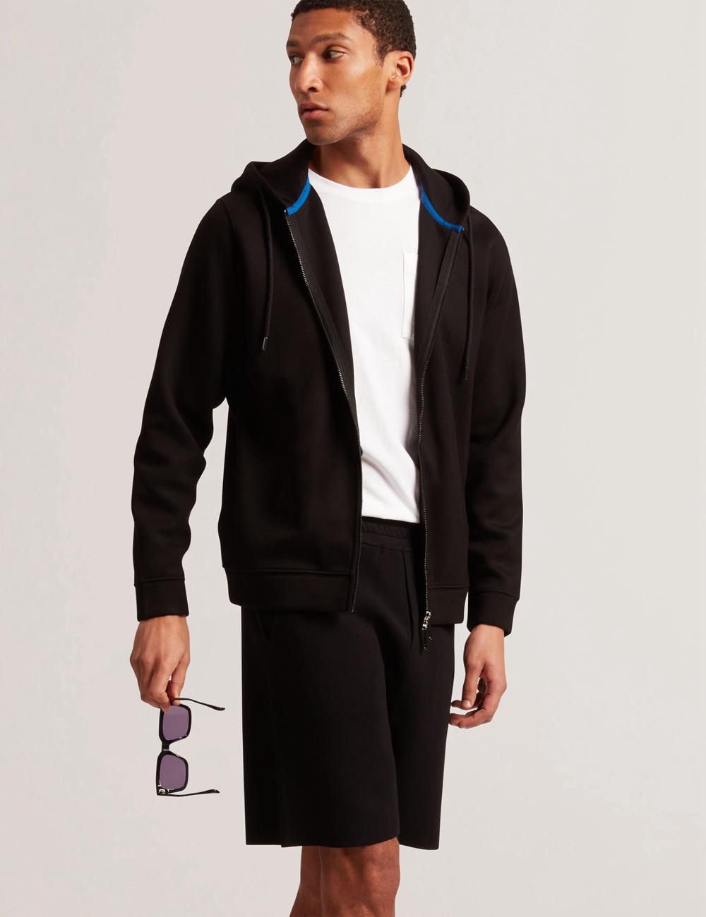 Ted Baker EPIO - Zip Through Neoprene パーカー メンズ 黒 | Japan  IVWT-47956