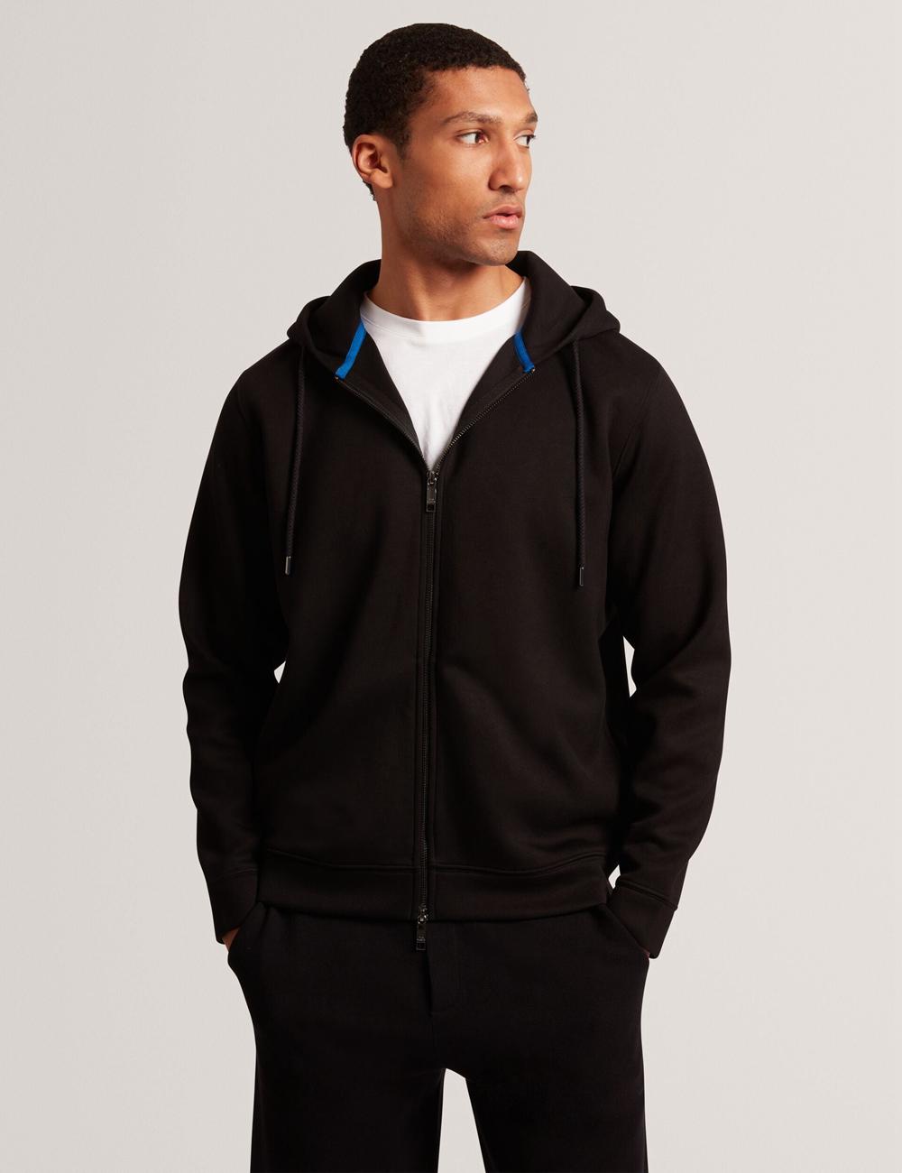 Ted Baker EPIO - Zip Through Neoprene パーカー メンズ 黒 | Japan  IVWT-47956