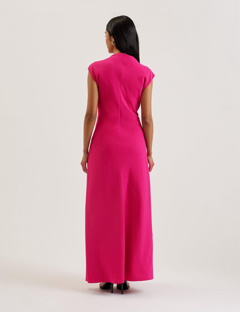 Ted Baker EREAS - Drape Neckline Cap Sleeve マキシドレス レディース ピンク | Japan  NVDK-26938