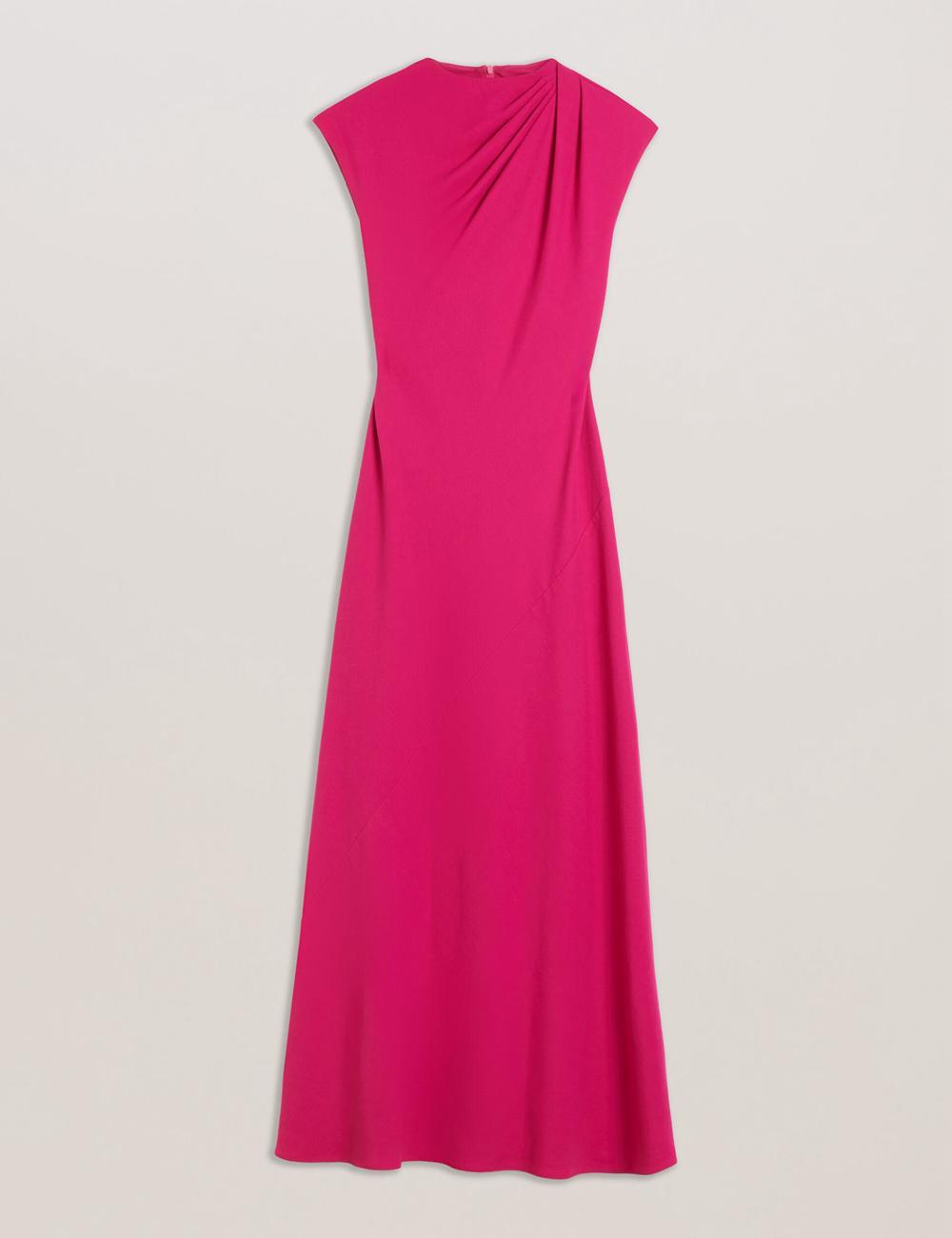 Ted Baker EREAS - Drape Neckline Cap Sleeve マキシドレス レディース ピンク | Japan  NVDK-26938