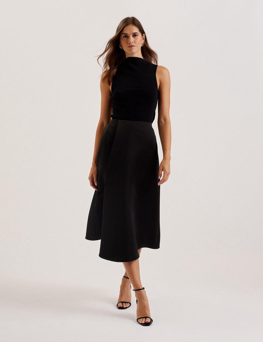 Ted Baker ERVA - Asymmetric Satin Wrap スカート レディース 黒 | Japan  LCAD-10432