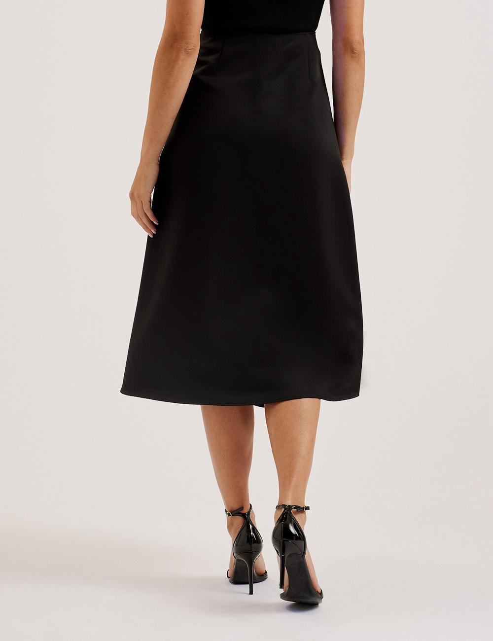 Ted Baker ERVA - Asymmetric Satin Wrap スカート レディース 黒 | Japan  LCAD-10432