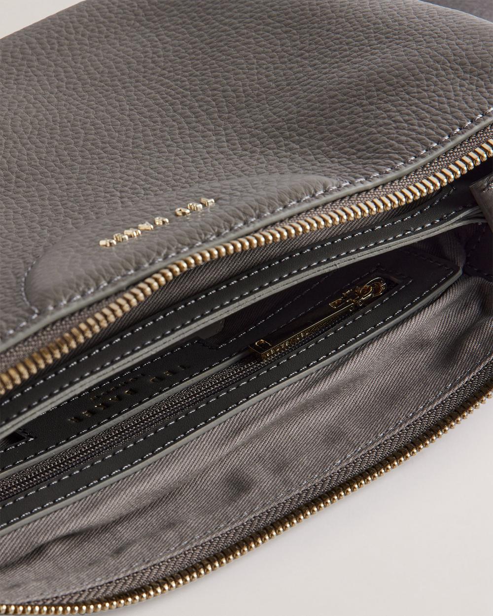 Ted Baker ESILLE - Branded Webbing Crossbody Leather クロスボディバッグ レディース グレー | Japan  AIUM-72046