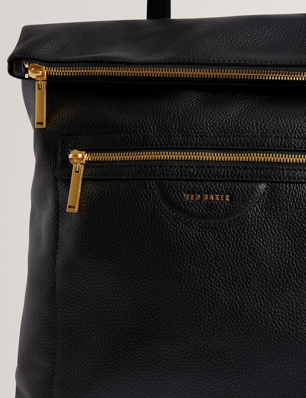 Ted Baker ESSAYA - Leather Webbing Strap Fold Over リュック レディース 黒 | Japan  RFCD-80692