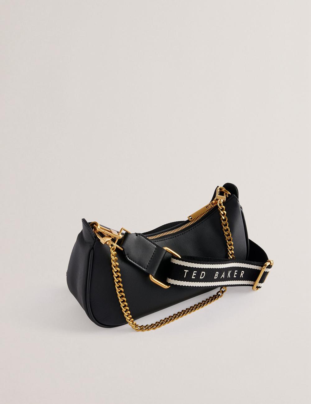 Ted Baker ESSIY - Leatheruette With Webbing Strap ショルダーバッグ レディース 黒 | Japan  JVWO-81543
