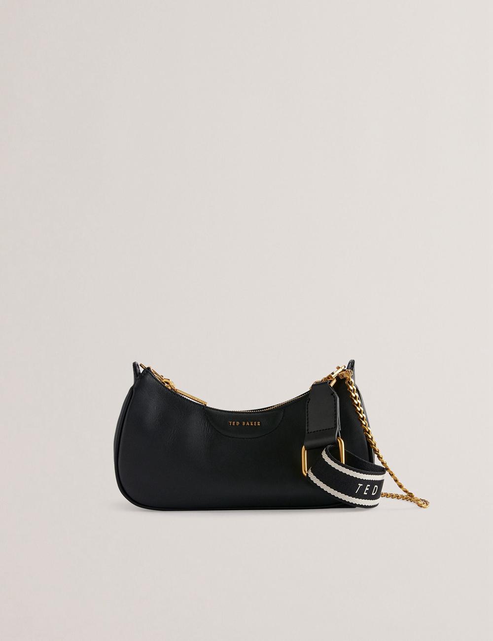 Ted Baker ESSIY - Leatheruette With Webbing Strap ショルダーバッグ レディース 黒 | Japan  JVWO-81543