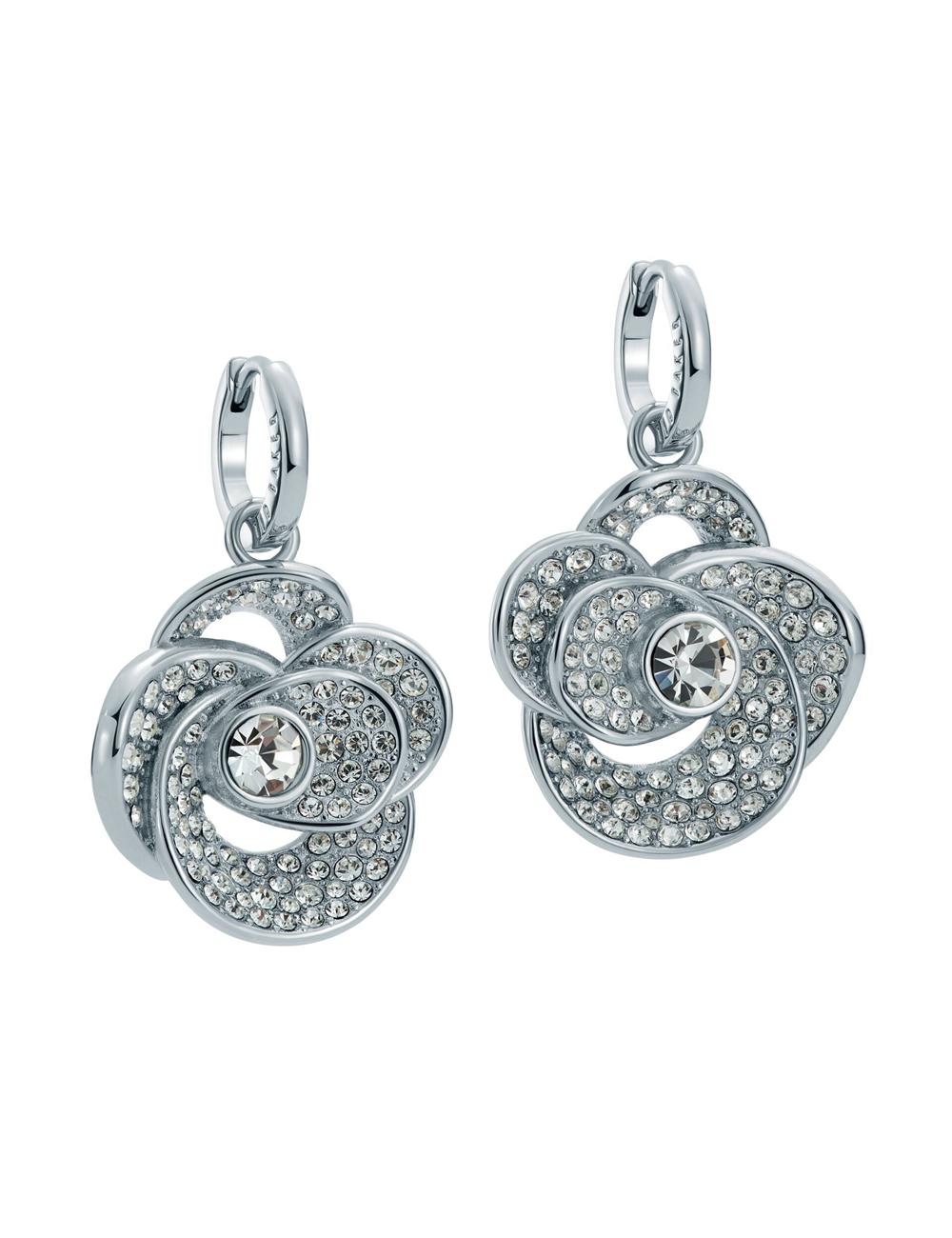 Ted Baker FLORENCE - Crystal Flower Pendant Huggie ピアス レディース シルバー | Japan  EFIC-09867