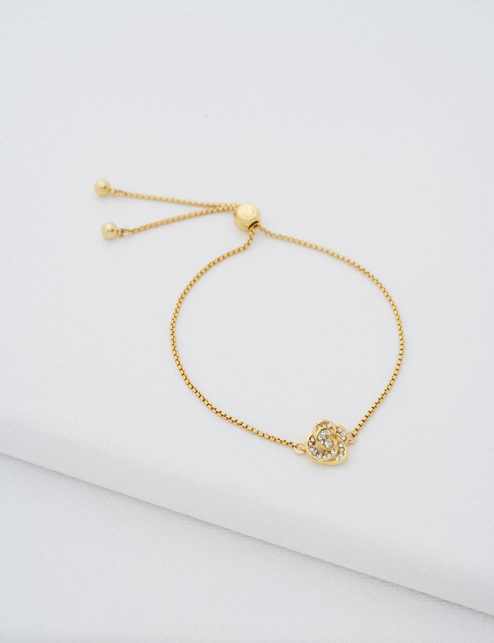 Ted Baker FLORINA - Crystal Flower Adjustable ブレスレット レディース ゴールド | Japan  FPOS-25863