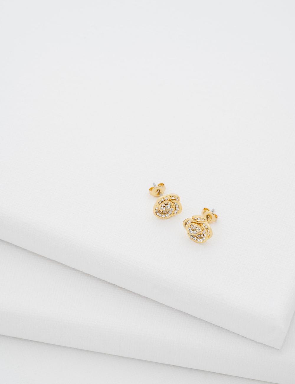Ted Baker FLORINE - Crystal Flower Stud ピアス レディース ゴールド | Japan  HIOW-15924