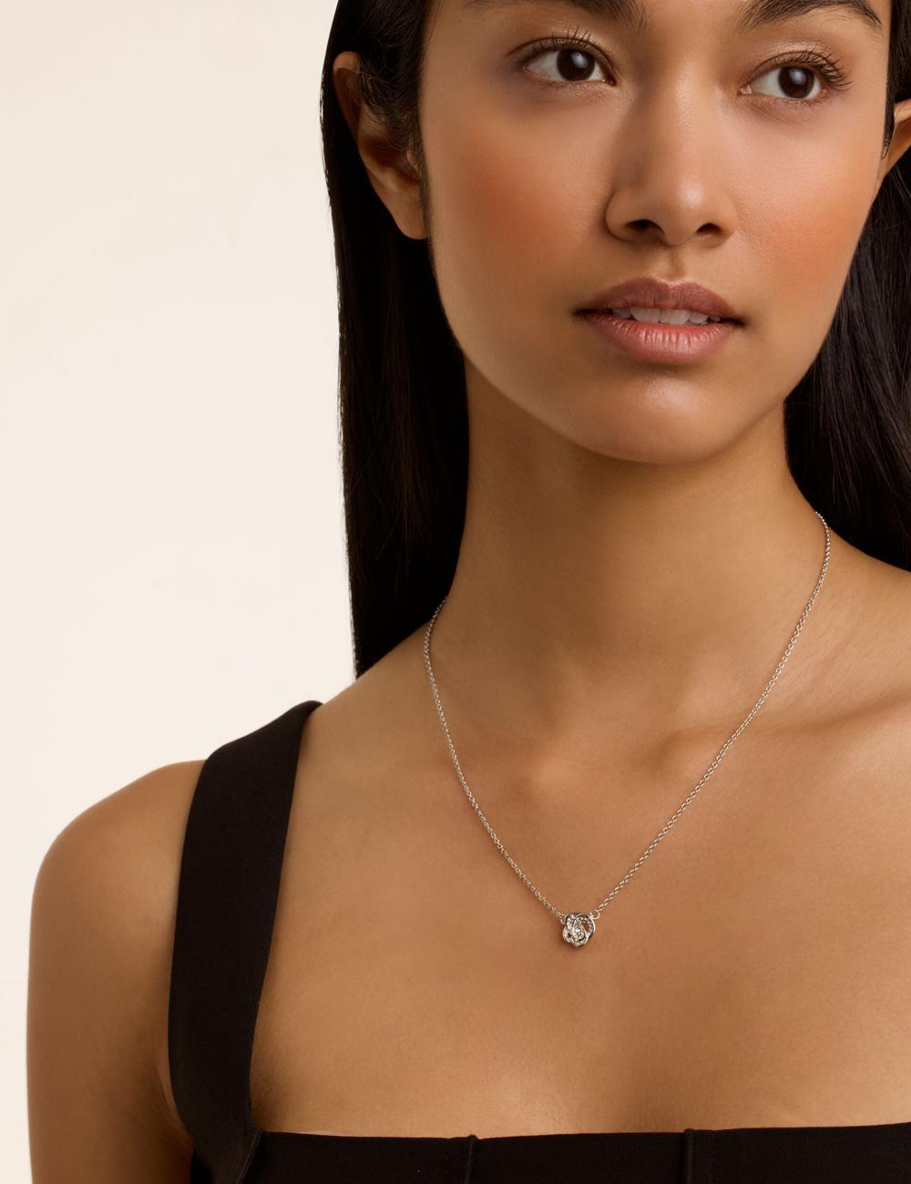 Ted Baker FLORITA - Crystal Flower Pendant ネックレス レディース シルバー | Japan  COGU-21584