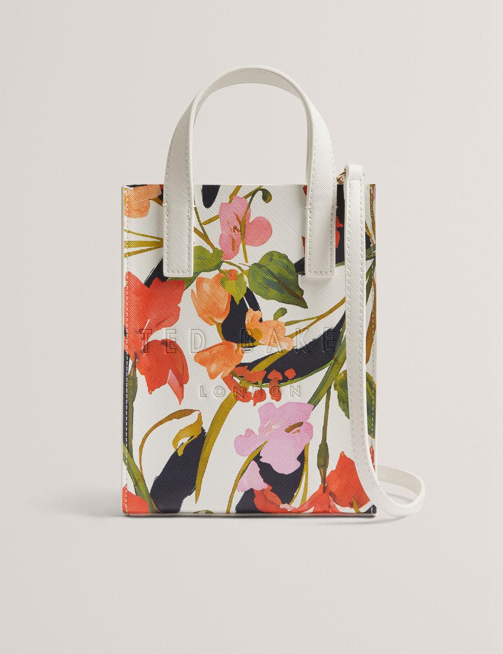 Ted Baker FLOWEIA - Floral Faux Leather Mini トートバッグ レディース Weiß | Japan  OXRB-47836