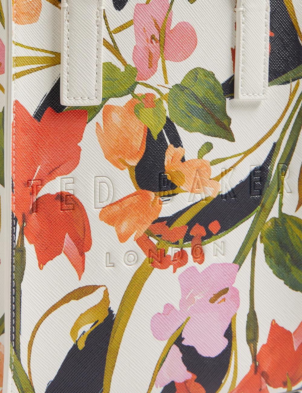 Ted Baker FLOWEIA - Floral Faux Leather Mini トートバッグ レディース Weiß | Japan  OXRB-47836