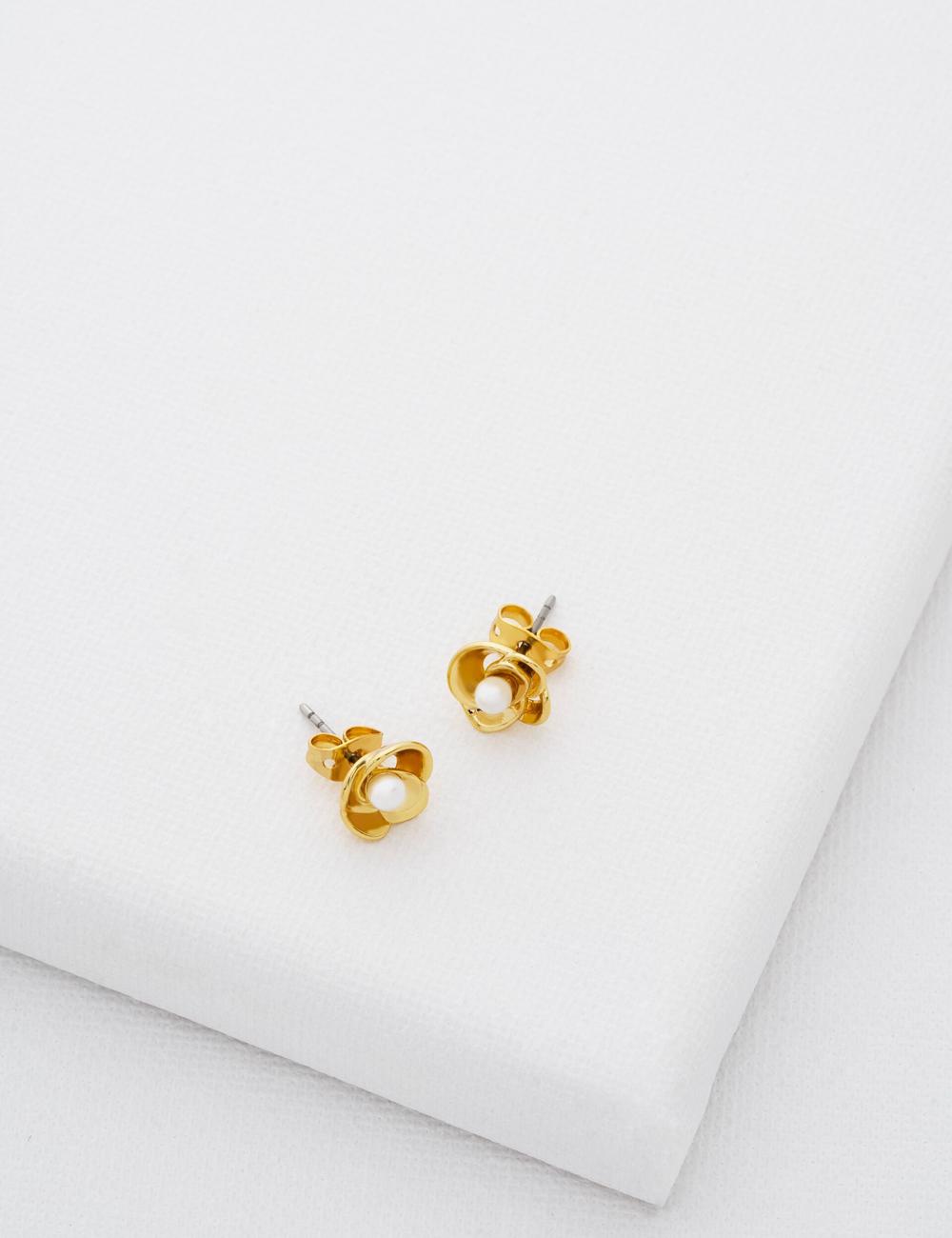Ted Baker FLO - Pearl Flower Stud ピアス レディース ゴールド | Japan  LTJA-12037