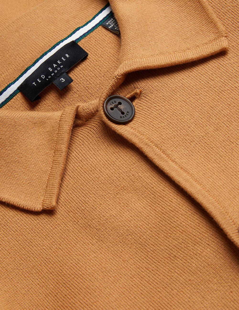 Ted Baker FREDER - Knitted Cotton Blend オーバーシャツ メンズ ブラウン | Japan  LREC-81937