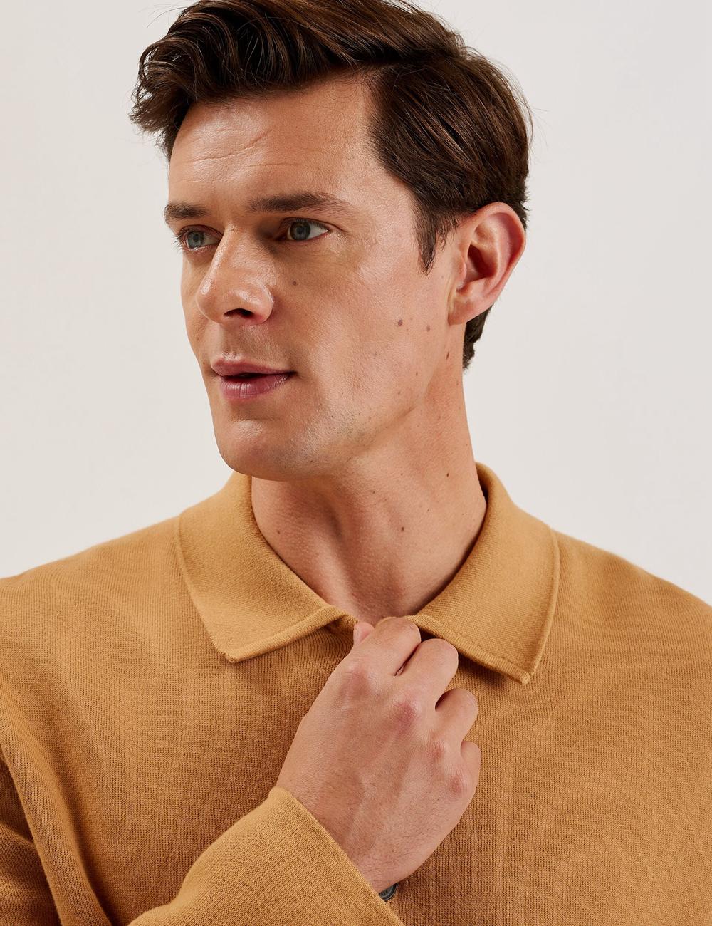Ted Baker FREDER - Knitted Cotton Blend オーバーシャツ メンズ ブラウン | Japan  LREC-81937