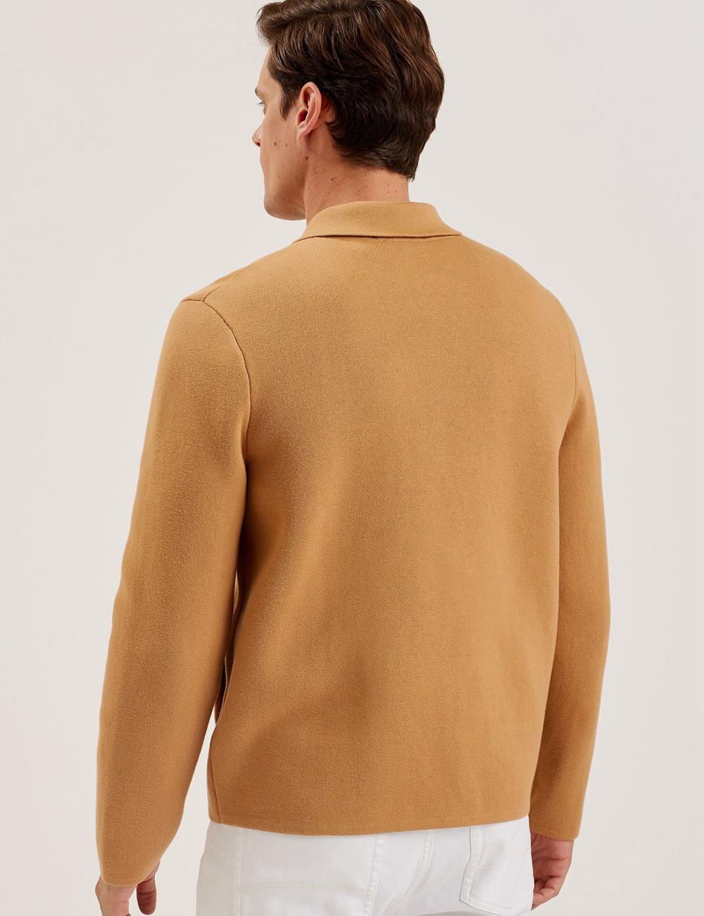 Ted Baker FREDER - Knitted Cotton Blend オーバーシャツ メンズ ブラウン | Japan  LREC-81937