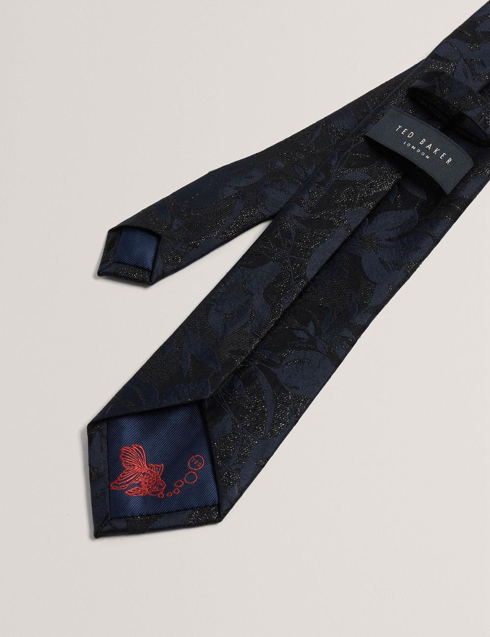 Ted Baker Floral Print Silk ネクタイ メンズ ネイビー | Japan  JUCM-69412